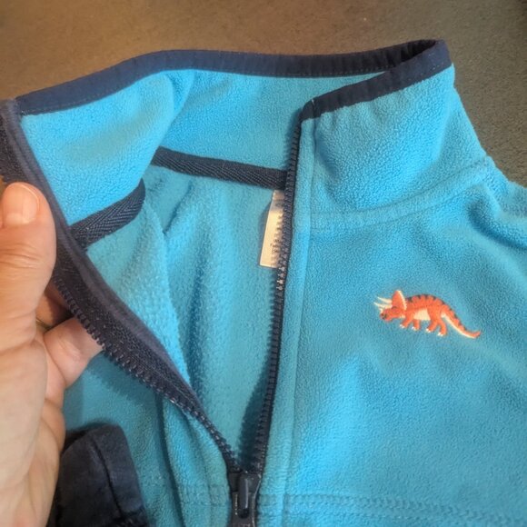 3-Piece Carter's Colorful Layers Blue and Orange Zip-up Fleece Vest - Picture 6 of 13